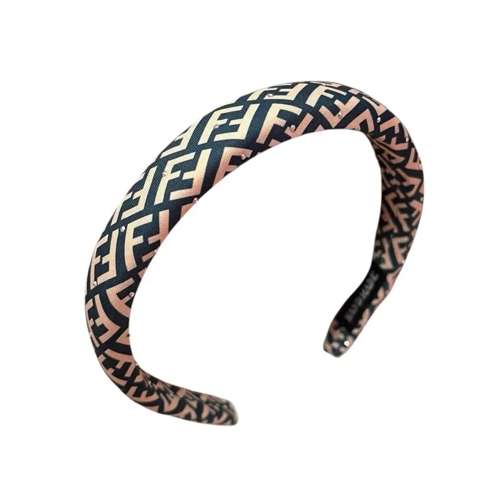 💎2/$30💎 Handmade Upcycled Designer Inspired Teal And Cream FF Patterned Headband